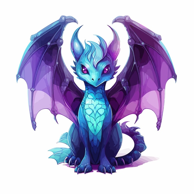 purple blue fey dragon