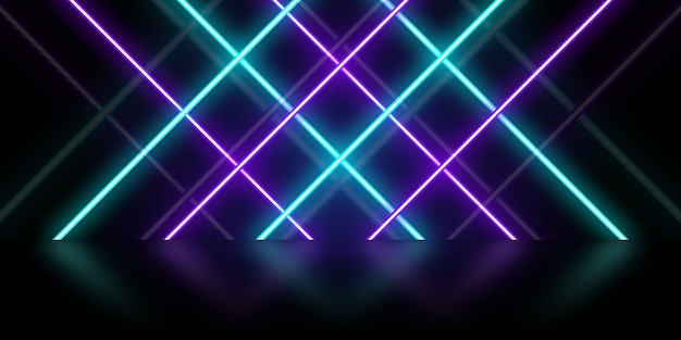 a purple and blue neon lights abstract background