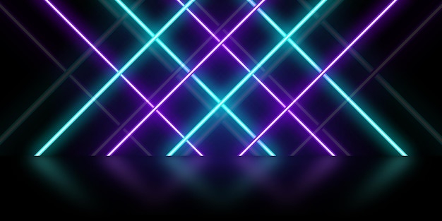 A purple and blue neon lights abstract background