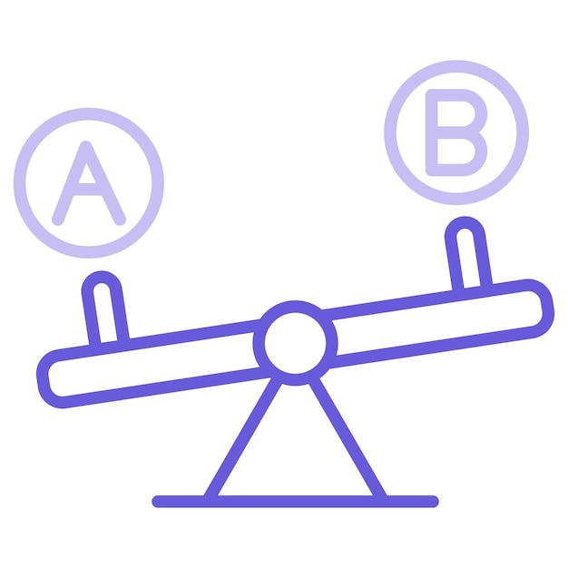 Vector a purple and blue plane with a letter a and a b on it