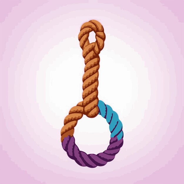 Vector a purple and blue rope with a purple ring that says'no to stop'on it.