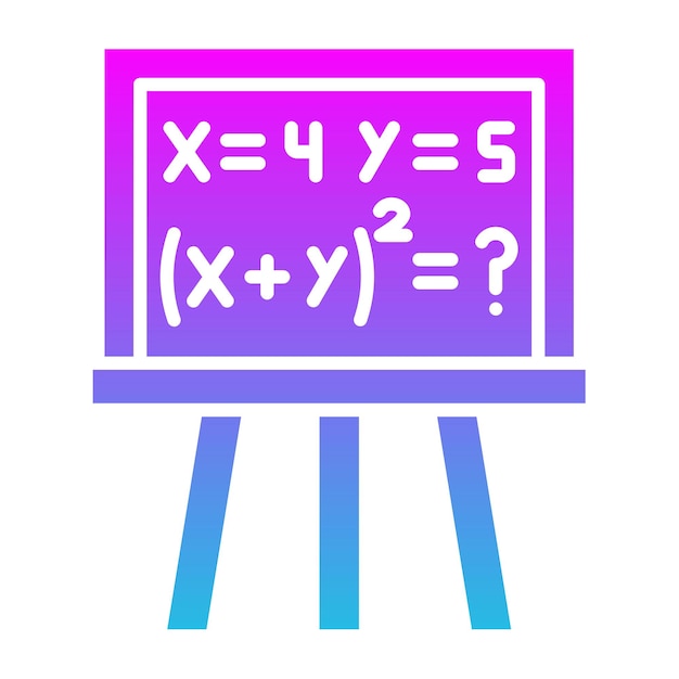 Vector a purple and blue sign that says x and x