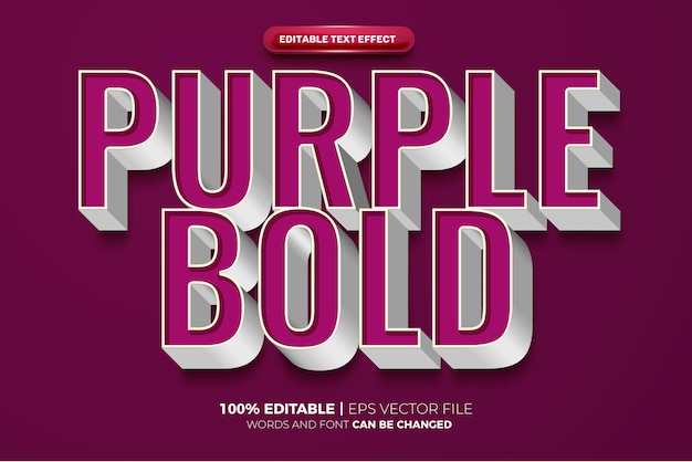 Purple Bold 3D editable text effect