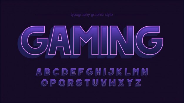 Vector purple bold artistic font