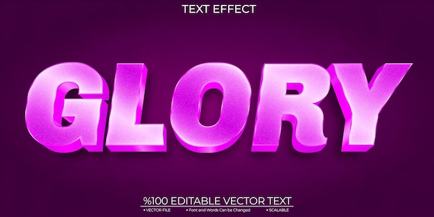 Purple bold shiny glory editable and scalable template vector text effect