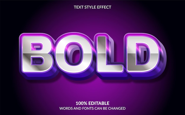 Vector purple bold text style effect