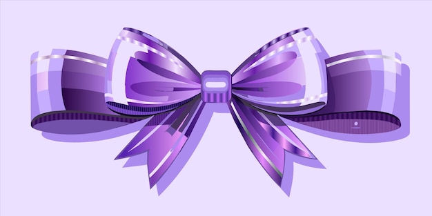 Vector a purple bow with a purple ribbon on it