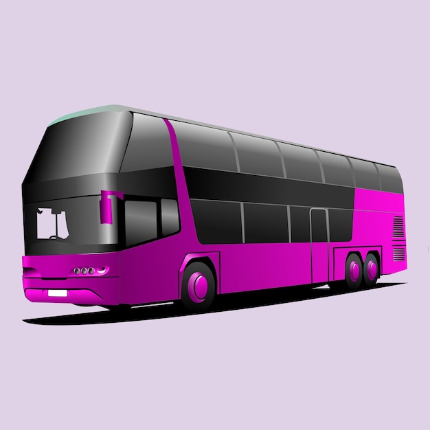 A purple bus with the number 2 on the front.