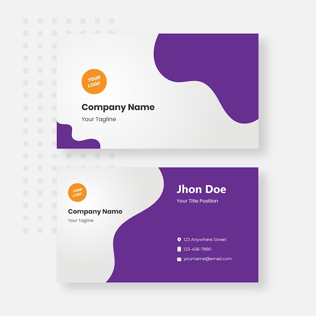 Purple business card template