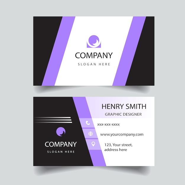 Vector purple business card template