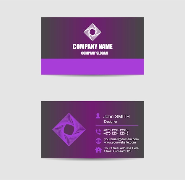 Purple business cards template