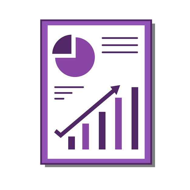 壁の紫色のビジネス統計の進捗状況