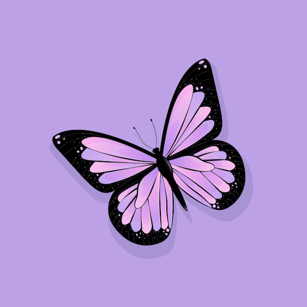 紫色の蝶のイラスト