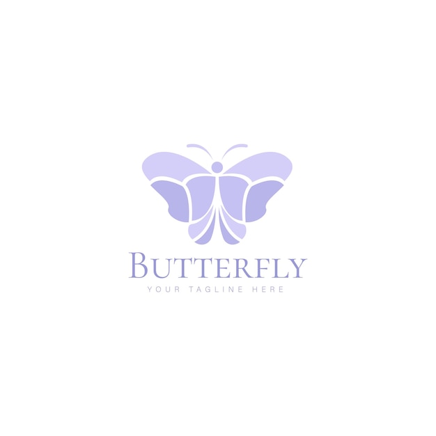 Purple butterfly logo design icon illustration