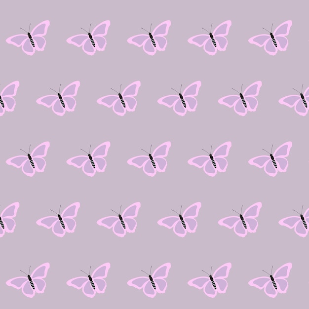 Vector purple butterfly pattern background