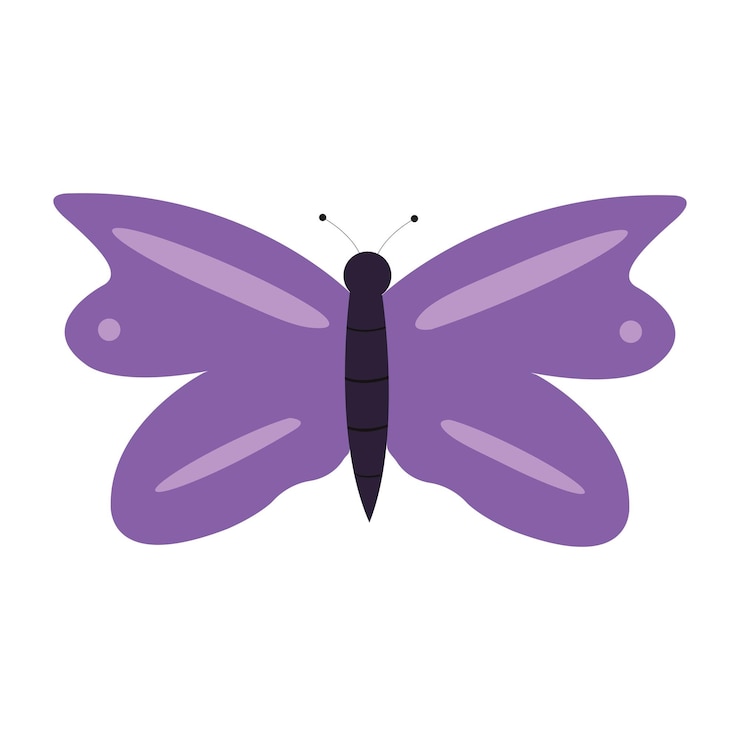 Premium Vector | Purple butterfly vector isolated on white background