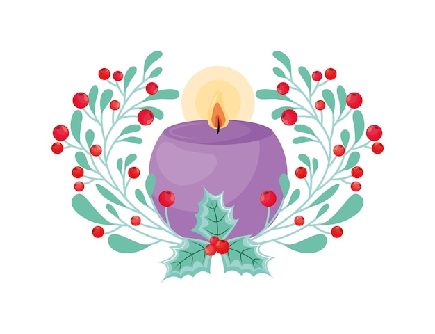 Vector purple candle