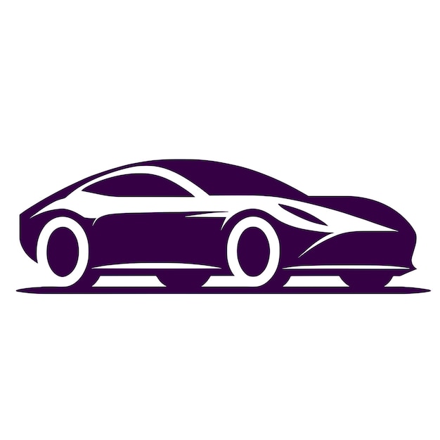 Purple Car in Silhouette Illustration Vector