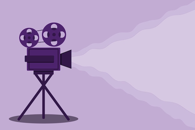 Purple cinema movie vector background