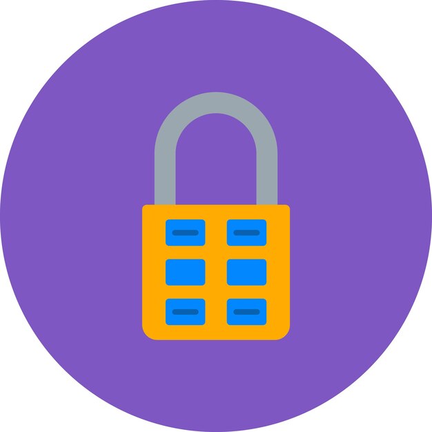 a purple circle with a padlock on it