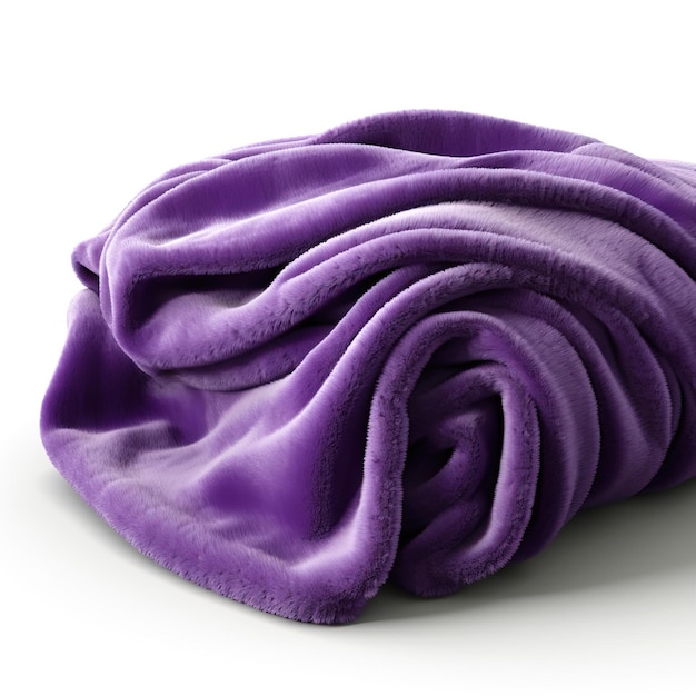 Vector purple color blanket 3d vector white background isolated