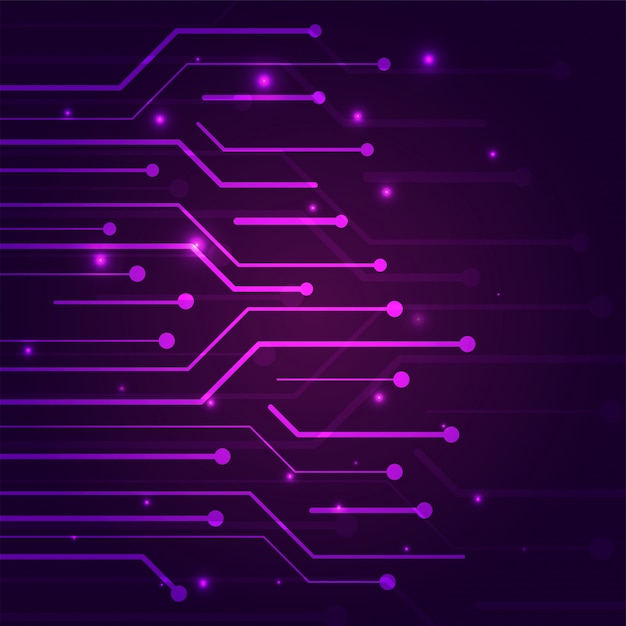 Фиолетовый цвет концепции кибербезопасности с технологией.