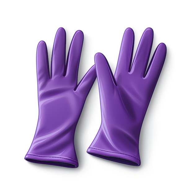 Vector purple color gloves isometric vector white background iso