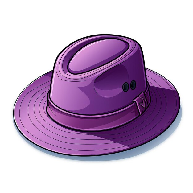 Vector purple color hat cartoon vector white background isolated
