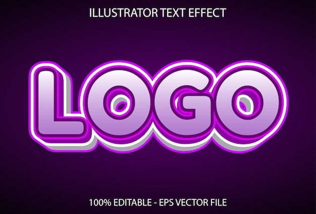 Редактируемый текстовый эффект логотипа фиолетового цвета