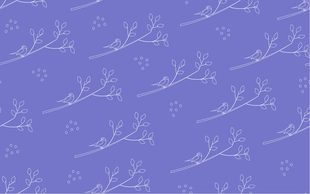 Purple color plants seamless pattern