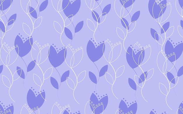 Purple color plants seamless pattern