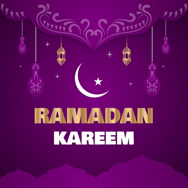 A purple color Ramadan Kareem luxury background