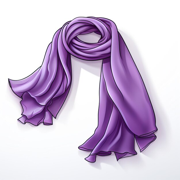 Purple color scarf flat vector white background isolated