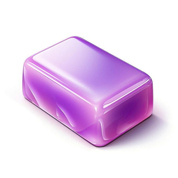 Фиолетовый цвет мыло изометрический вектор белый фон изоля