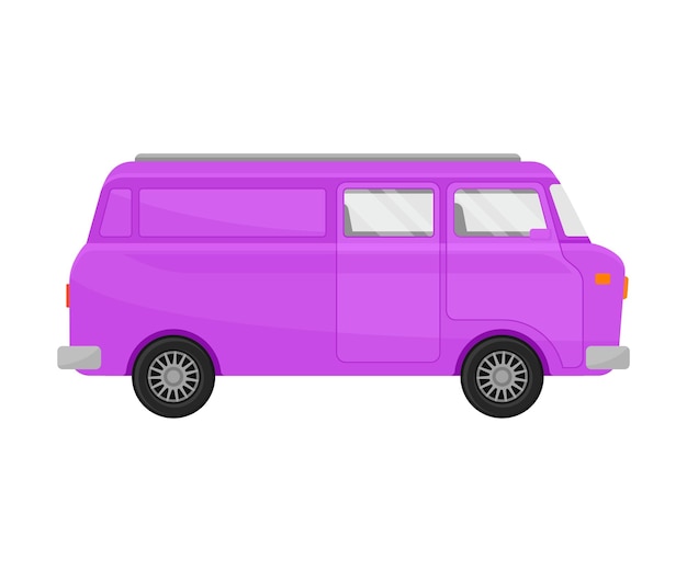 Purple combi minivan vector illustration on a white background