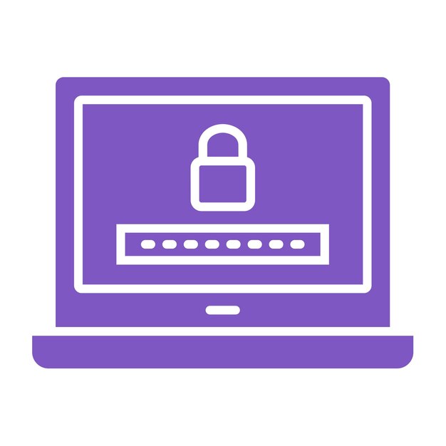 a purple computer screen with a padlock on it