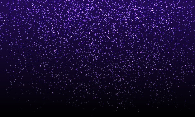 Vector purple confetti. gold glitter particles.