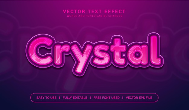 Purple Crystal Editable Vector Text Effect