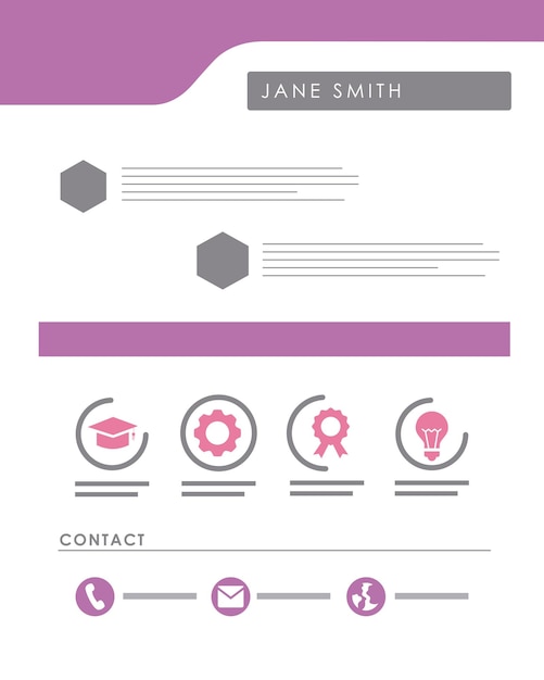 Vector purple curriculum vitae template