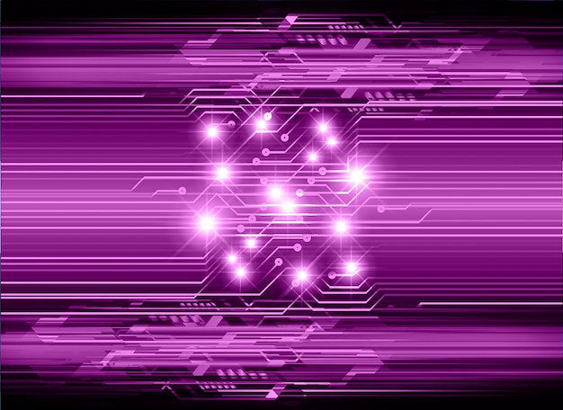 Vector purple cyber circuit future technology concept background