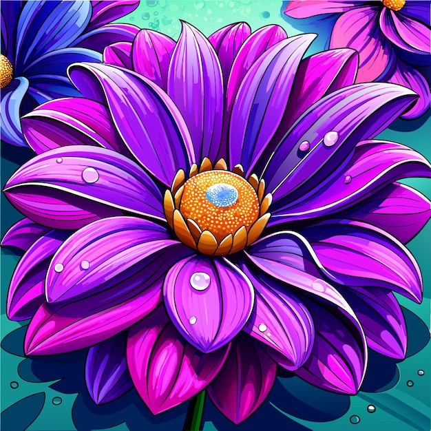 Vector purple daisy flower