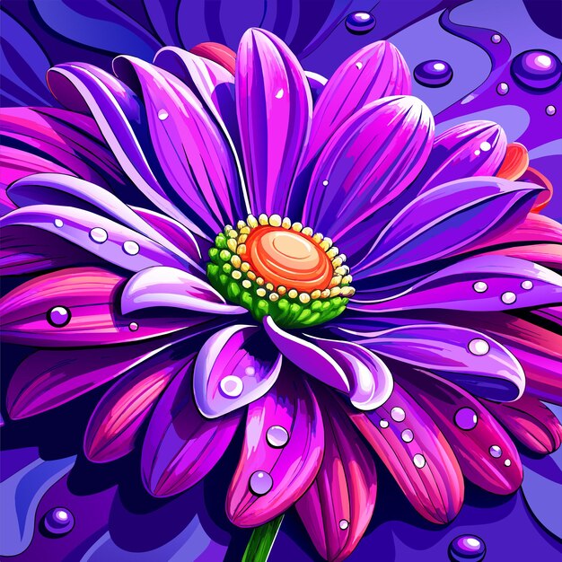 Purple daisy flower