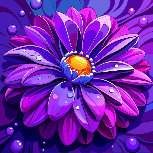 Vector purple daisy flower