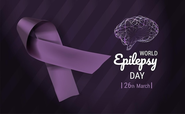 Vector purple day for awareness to world epilepsy day on 26th of march