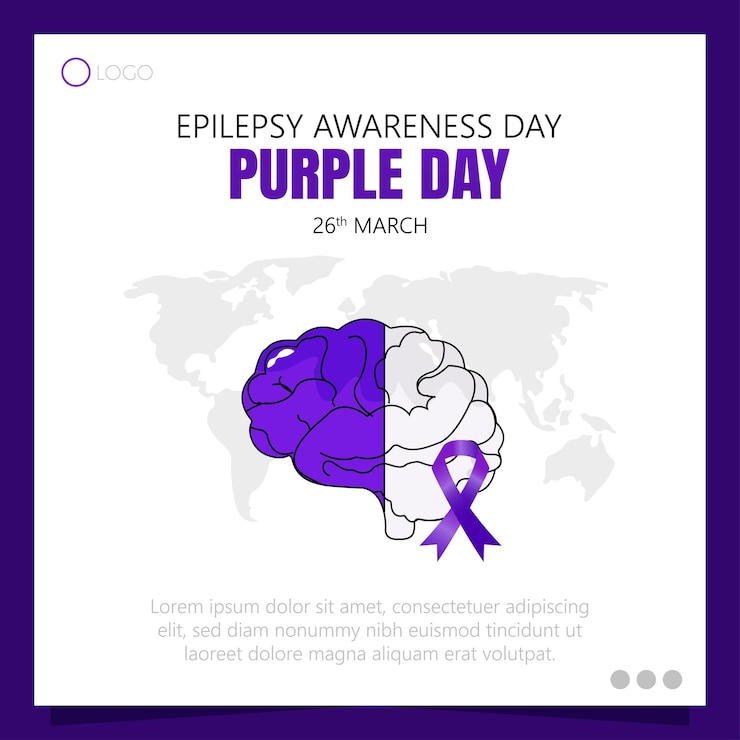 Vector purple day is een jaarlijkse gebeurtenis die op 26 maart wordt gevierd om het bewustzijn over epilepsie te vergroten