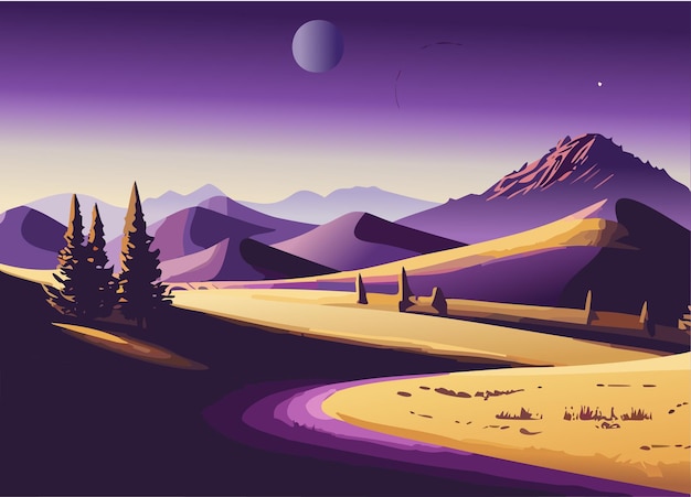 purple desert landscape