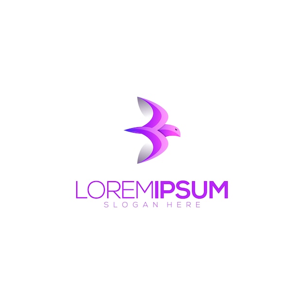 Purple Dove Abstract Logo  