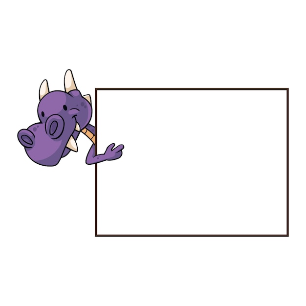 Vector purple dragon frame and border