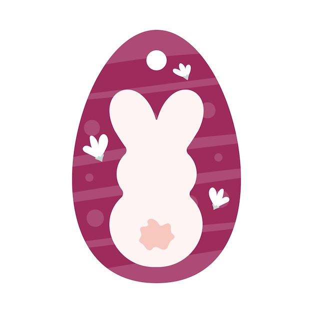 A purple easter egg with a bunny on the bottom.