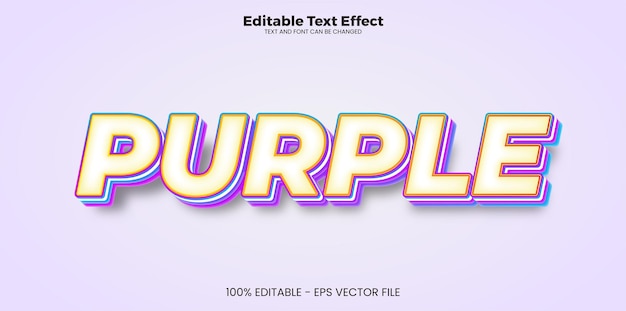 Purple editable text effect in modern trend style